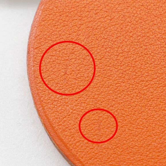 Hermes Apricot Bag Charm Leather Orange Unisex Charm - Picture 9 of 10